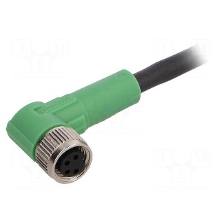 Connection lead | M8 | PIN: 4 | angled | 1.5m | plug | 30VAC | 4A | -25÷90°C