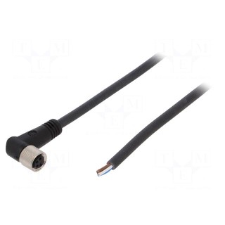 Connection lead | M8 | PIN: 4 | angled | 10m | plug | 30VAC | 4A | -25÷80°C