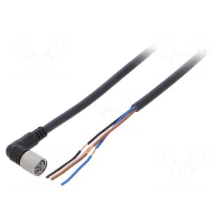 Connection lead | M8 | PIN: 4 | angled | 2m | plug | 1A | -25÷70°C | PVC | IP67