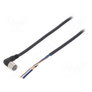 Connection lead | M8 | PIN: 4 | angled | 2m | plug | 1A | 0÷70°C | IP67