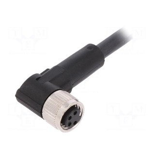 Connection lead | M8 | PIN: 4 | angled | 2m | plug | 60VAC | 4A | -25÷80°C