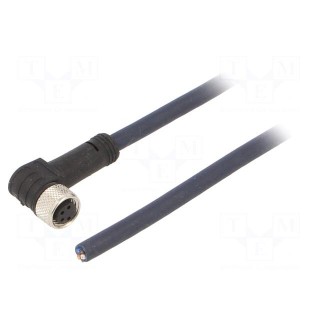 Connection lead | M8 | PIN: 4 | angled | 3m | plug | 30VAC | 4A | -35÷105°C