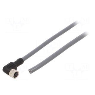 Connection lead | M8 | PIN: 4 | angled | 3m | plug | 36VAC | 2.2A | -25÷80°C