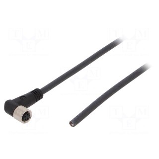 Connection lead | M8 | PIN: 4 | angled | 5m | plug | 30VAC | 4A | -25÷80°C