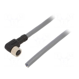 Connection lead | M8 | PIN: 4 | angled | 5m | plug | 36VAC | 2.2A | -25÷80°C