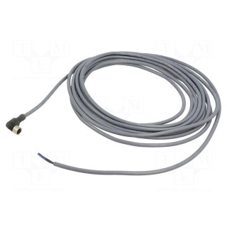 Connection lead | M8 | PIN: 4 | angled | 5m | plug | 60VAC | 3A | -25÷80°C