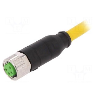 Connection lead | M8 | PIN: 4 | straight | 1.5m | plug | 50VAC | 4A | PVC