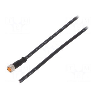Connection lead | M8 | PIN: 4 | straight | 5m | plug | 50VAC | 4A | -25÷80°C