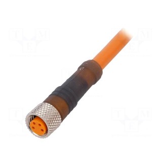 Connection lead | M8 | PIN: 4 | straight | 15m | plug | 60VAC | 4A | -25÷80°C