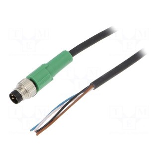 Connection lead | M8 | PIN: 4 | straight | 3m | plug | 30VAC | 4A | -25÷90°C