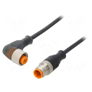 Connection lead | PIN: 3 | 5m | plug | 4A | -25÷80°C | Insulation: PUR