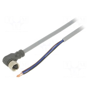 Connection lead | PIN: 3 | angled | 5m | M8 | 60VAC | 4A | Cores: 3 | -40÷80°C