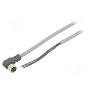 Connection lead | PIN: 3 | angled | 5m | M8 | 60VAC | 4A | Cores: 3 | PVC | IP67