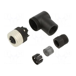 Connector | M12 | PIN: 4 | angled | plug | Connection: PG7 | 125VAC | 3A