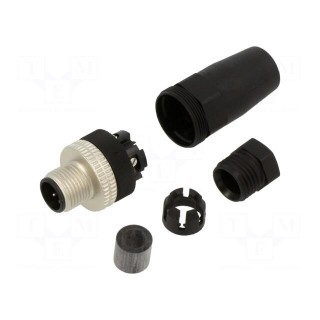 Connector | M12 | PIN: 4 | straight | plug | -40÷85°C | male