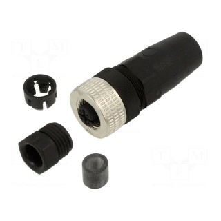 Connector | M12 | PIN: 4 | straight | plug | Connection: PG7 | 125VAC | 3A