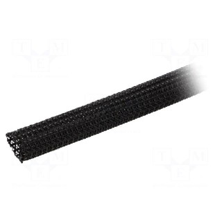 Polyester braid | ØBraid : 12.7mm | polyester | black | -70÷125°C