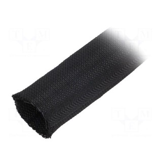 Polyester braid | ØBraid : 16÷19mm | PET,polyester | black | incised