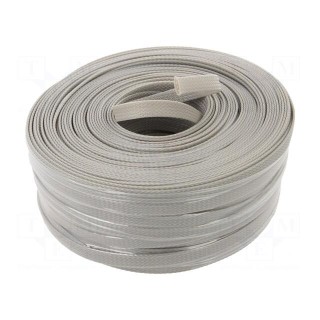 Polyester braid | ØBraid : 7÷17,nom.10mm | polyester | grey | UL94V-2