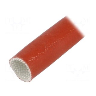 Insulating tube | fiberglass | brick red | -60÷250°C | Øint: 25mm