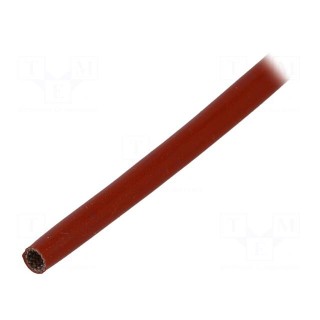 Insulating tube | fiberglass | brick red | -60÷250°C | Øint: 4mm