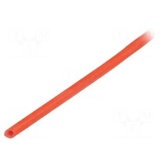 Insulating tube | silicone | red | Øint: 1mm | Wall thick: 0.4mm