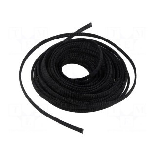 Polyester braid | ØBraid : 5÷10mm | polyester | black | L: 10m | reel