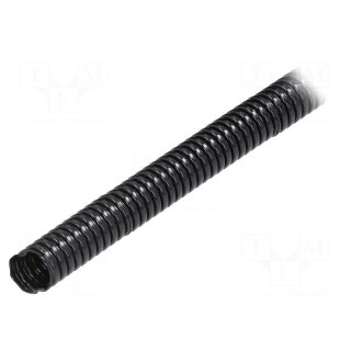 Protective tube | Size: 10 | polyamide | black | 40÷120°C | Øint: 10mm