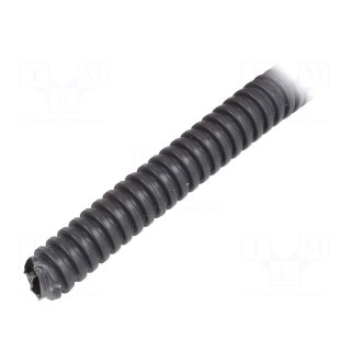 Protective tube | Size: 16 | PVC | dark grey | L: 25m | 750N | Øint: 11mm