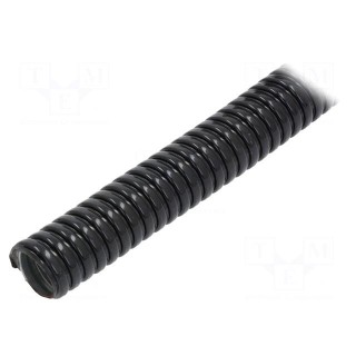 Protective tube | ØBraid : 21mm | galvanised steel | black | Len: 25m