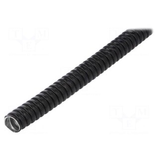 Protective tube | ØBraid : 17mm | galvanised steel | black | Len: 10m