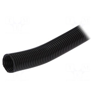 Protective tube | Size: 23 | polyamide | black | -40÷120°C | Øint: 23mm