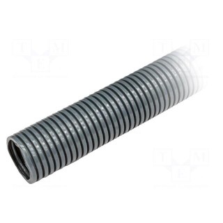 Protective tube | Size: 23 | polyamide | grey | -40÷120°C | Øint: 23mm