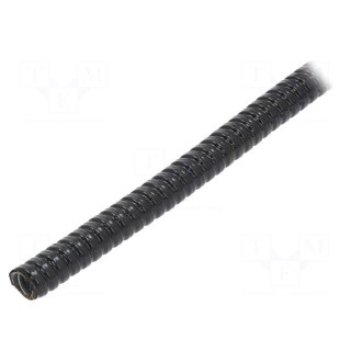 Protective tube | ØBraid : 14mm | galvanised steel | black | Len: 25m