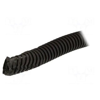 Protective tube | Size: 20 | PVC | black | L: 25m | 320N | Øint: 14.5mm