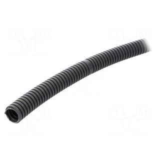 Protective tube | Size: 25 | PVC | dark grey | L: 50m | 750N | Øint: 19mm