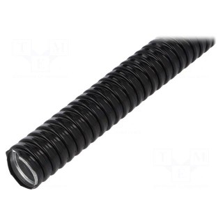 Protective tube | ØBraid : 26mm | galvanised steel | black | Len: 10m