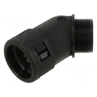 45° angled connector | Thread: metric,outside | polyamide 6 | black