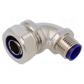 90° angled connector | Thread: metric,non-swivel,outside | brass