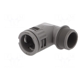 90° angled connector | Thread: metric,outside | polyamide 6 | grey