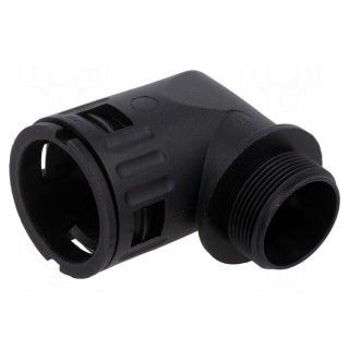 90° angled connector | Thread: metric,outside | polyamide 6 | black