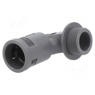 90° angled connector | Thread: metric,outside | polyamide 6 | grey