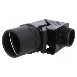 90° angled connector | Thread: metric,outside | polyamide | black