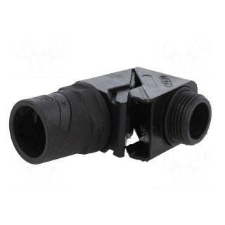 90° angled connector | Thread: metric,outside | polyamide | black