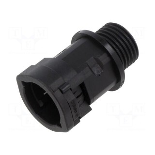 Straight terminal connector | Thread: metric,outside | LLPA | black