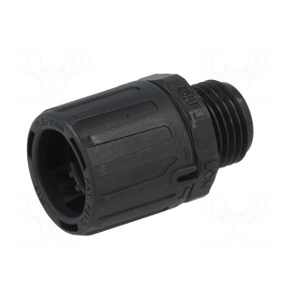 Straight terminal connector | Thread: metric,outside | polyamide