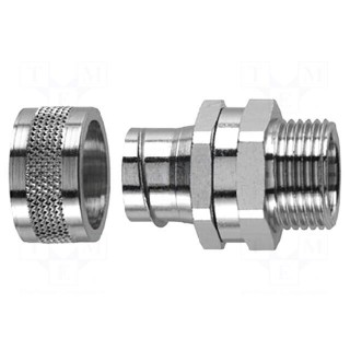 Straight terminal connector | Thread: swivel,PG,outside | brass