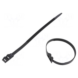 Cable tie | double lock | L: 265mm | W: 9mm | polyamide | 540N | black