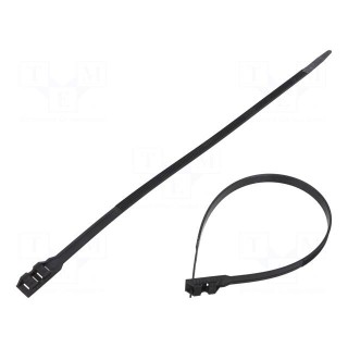 Cable tie | double lock | L: 360mm | W: 9mm | polyamide | 540N | black