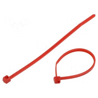 Cable tie | L: 100mm | W: 2.45mm | polyamide | 80N | red | Ømax: 22mm | T18R